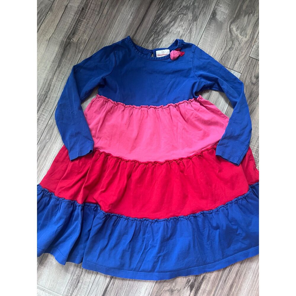 Hanna Andersson Color Block Long Sleeve Dress 6-7 120